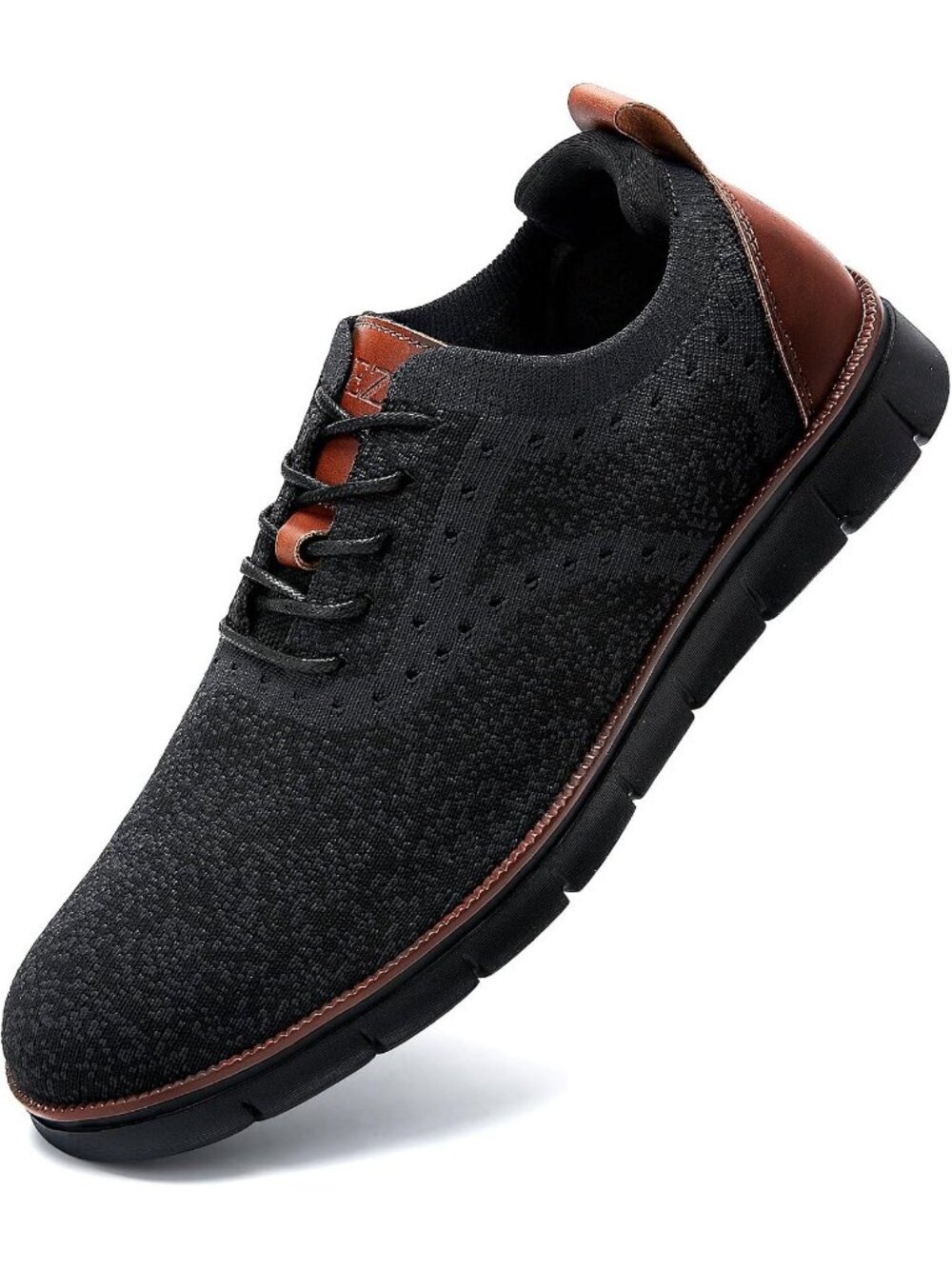 Men's Grey And Black Mesh Breathable Lace Up Lightweight Walking Oxfords Sneaker